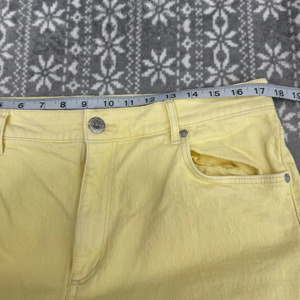 Loft High Waist Straight Crop Jeans In Yellow Size 12/31‎ - Image 7
