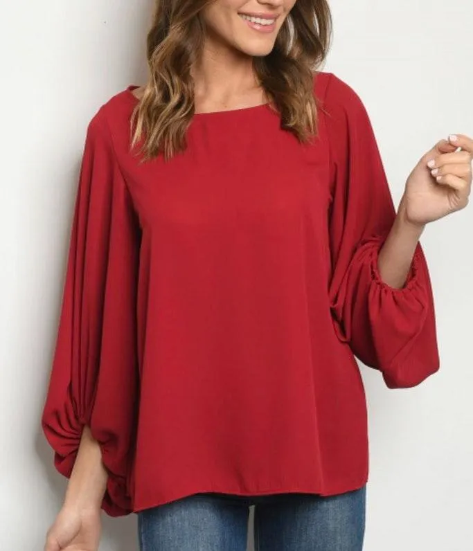 Burgundy Top M Red Size M - Image 2