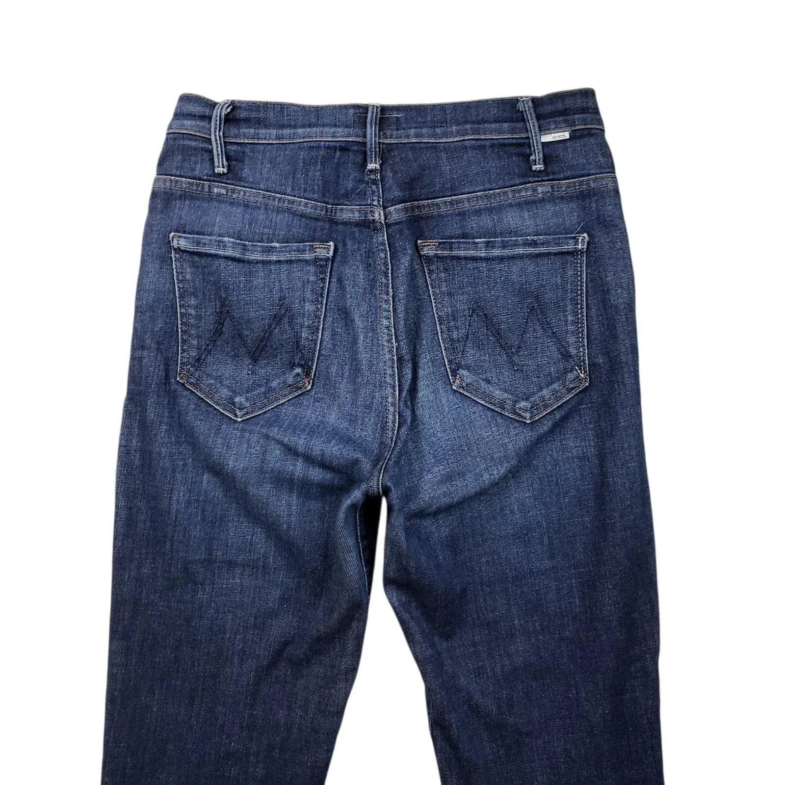 Mother Hunter Ankle Fray Jeans Womens 28 Blue Denim High Rise Ankle Flare - Image 9