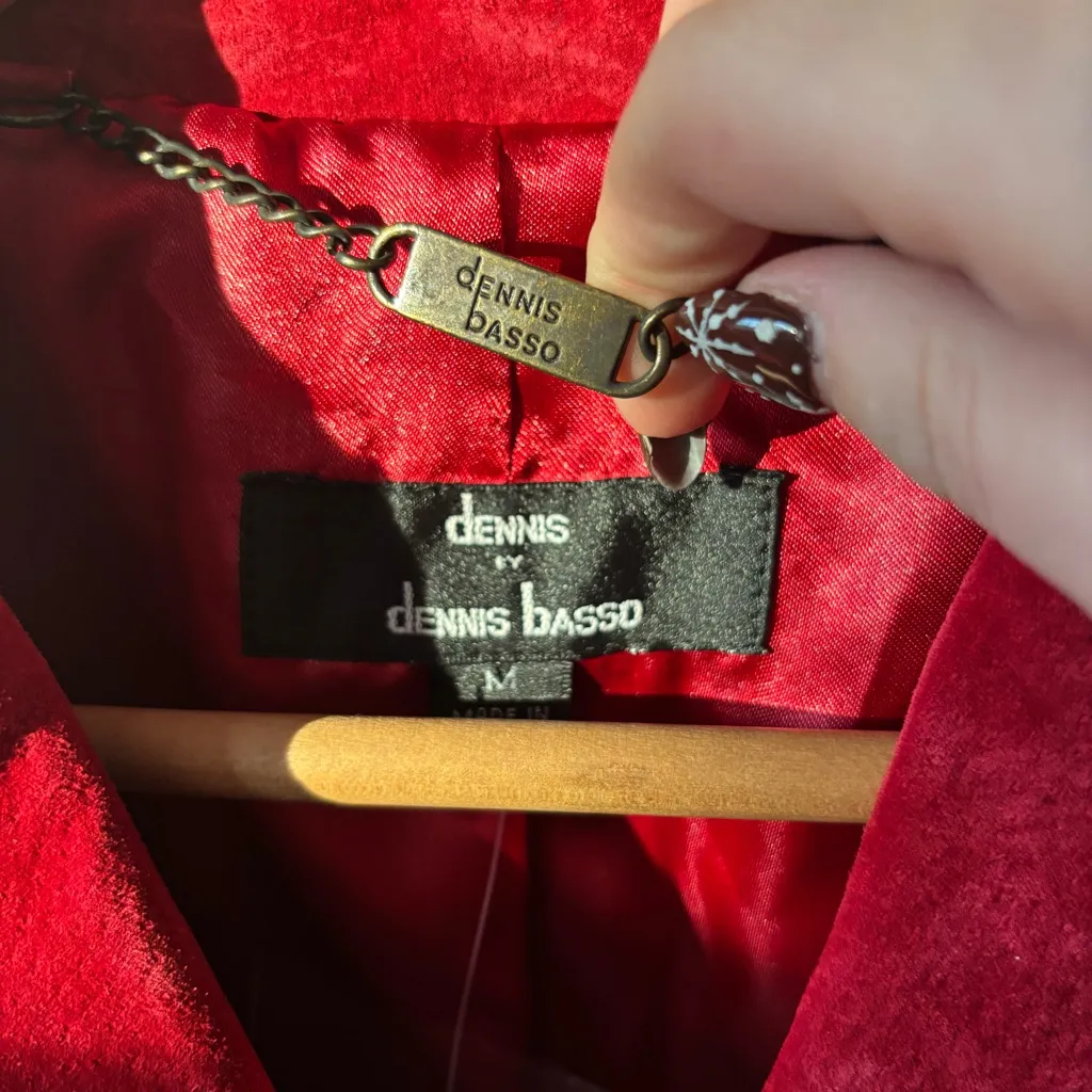 Dennis Basso Red Suede Blazer Jacket NWT - Image 3