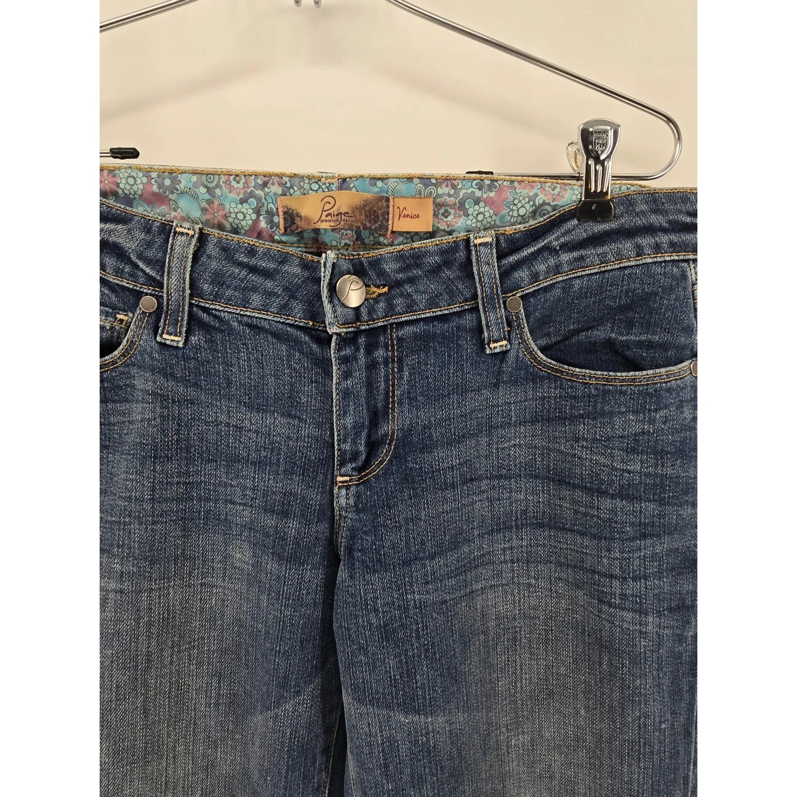 Paige Venice Womens Jeans Dark Wash Straight Leg Size‎ 29 Premium Denim Juniors - Image 2