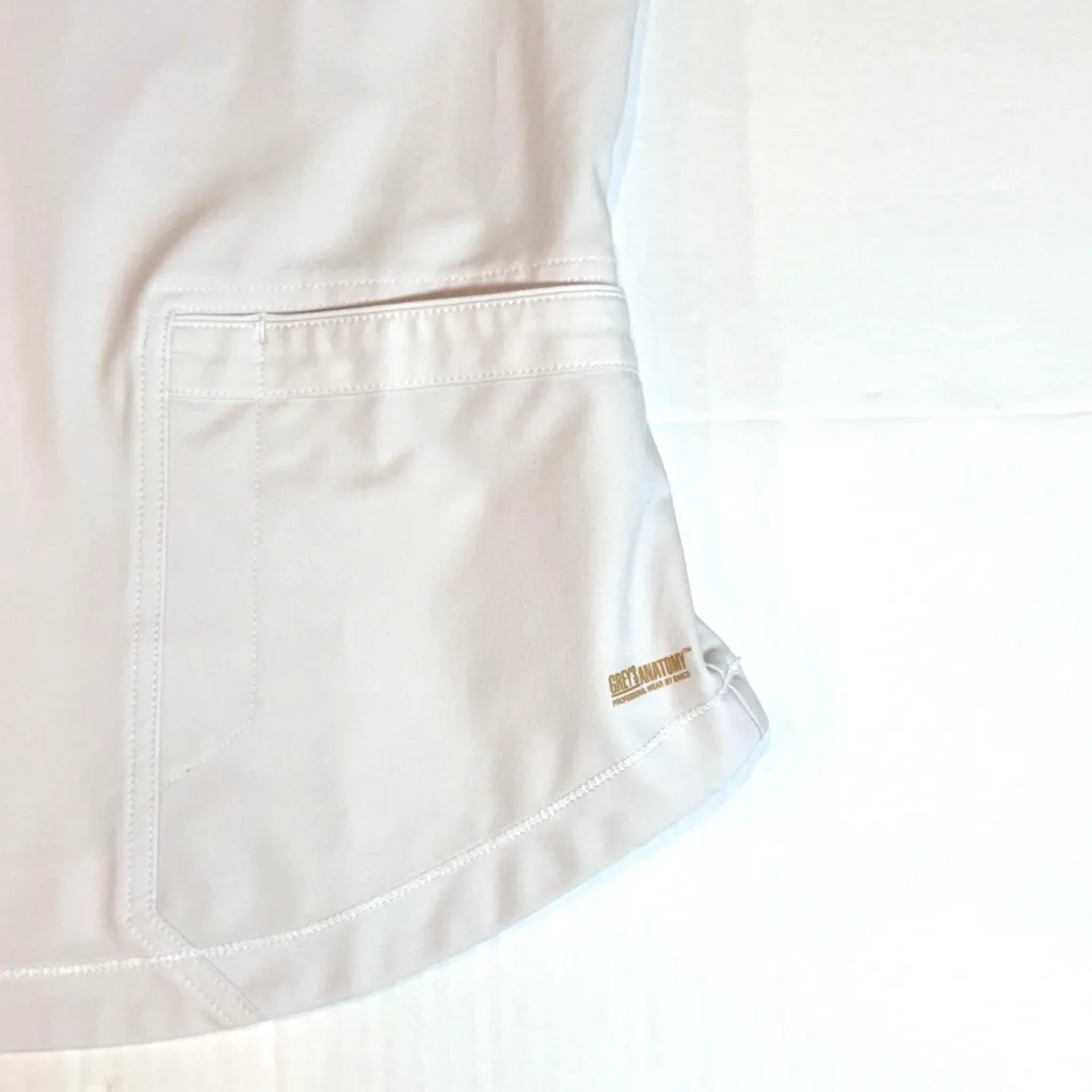 Grey’s Anatomy Barco DevolveStretch Scrub Top XS White V-Neck Stretch - Image 4