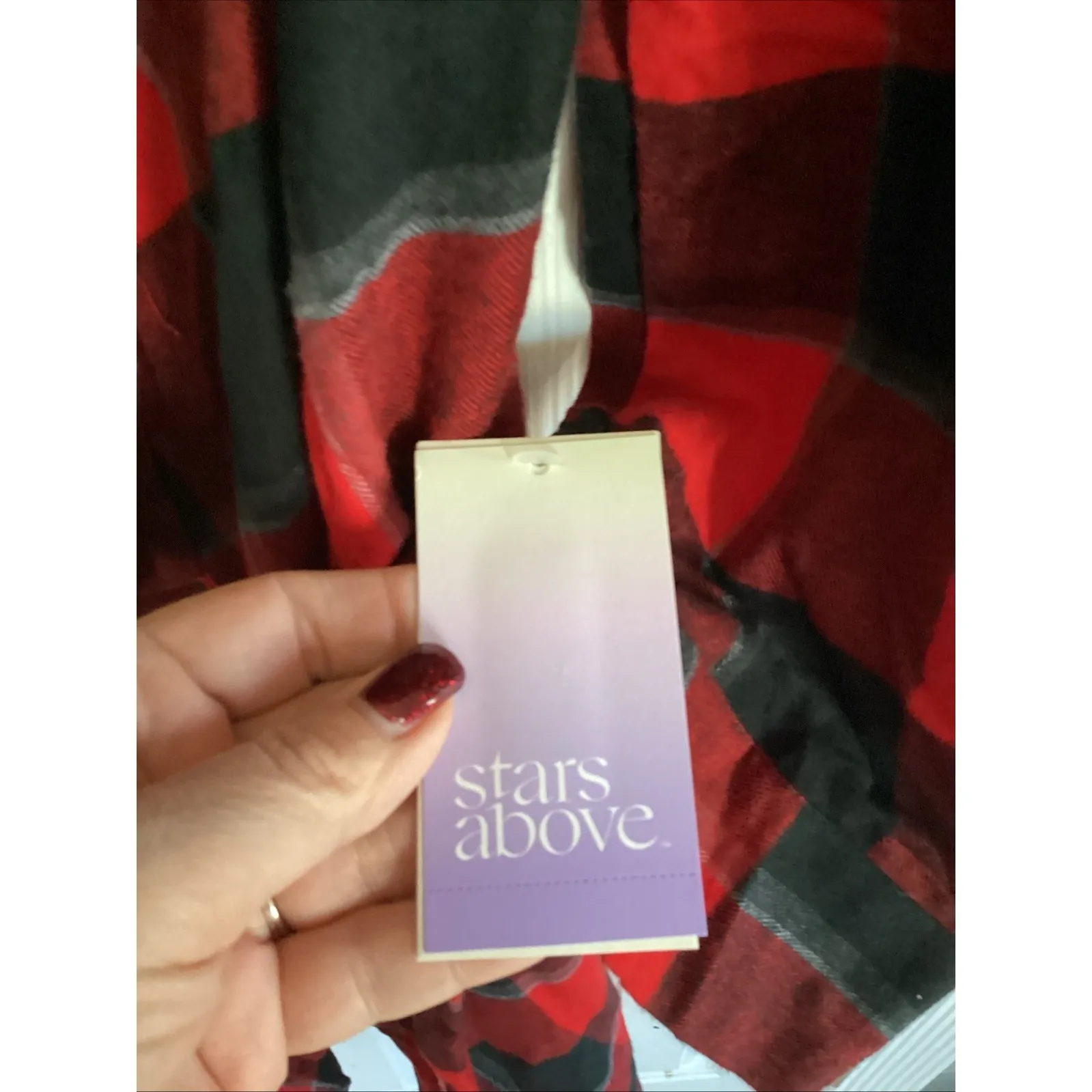 NWT ROBE flannel Plaid Womans Red And Black Size XS/S - Image 3