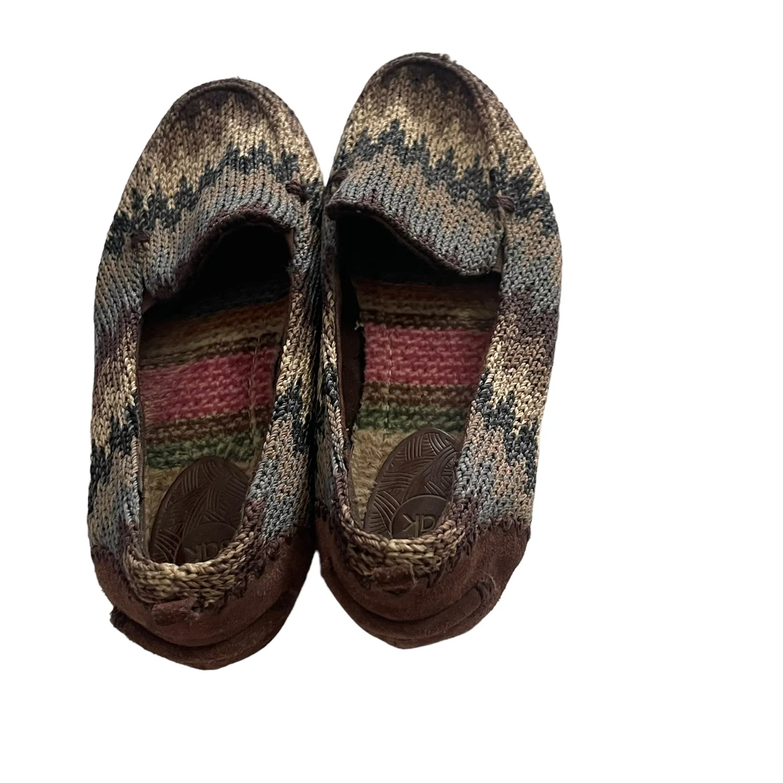 The Sak Women's Size‎ 6 Crochet Woven Brown Black Aztec Flats Loafer Shoes - Image 5