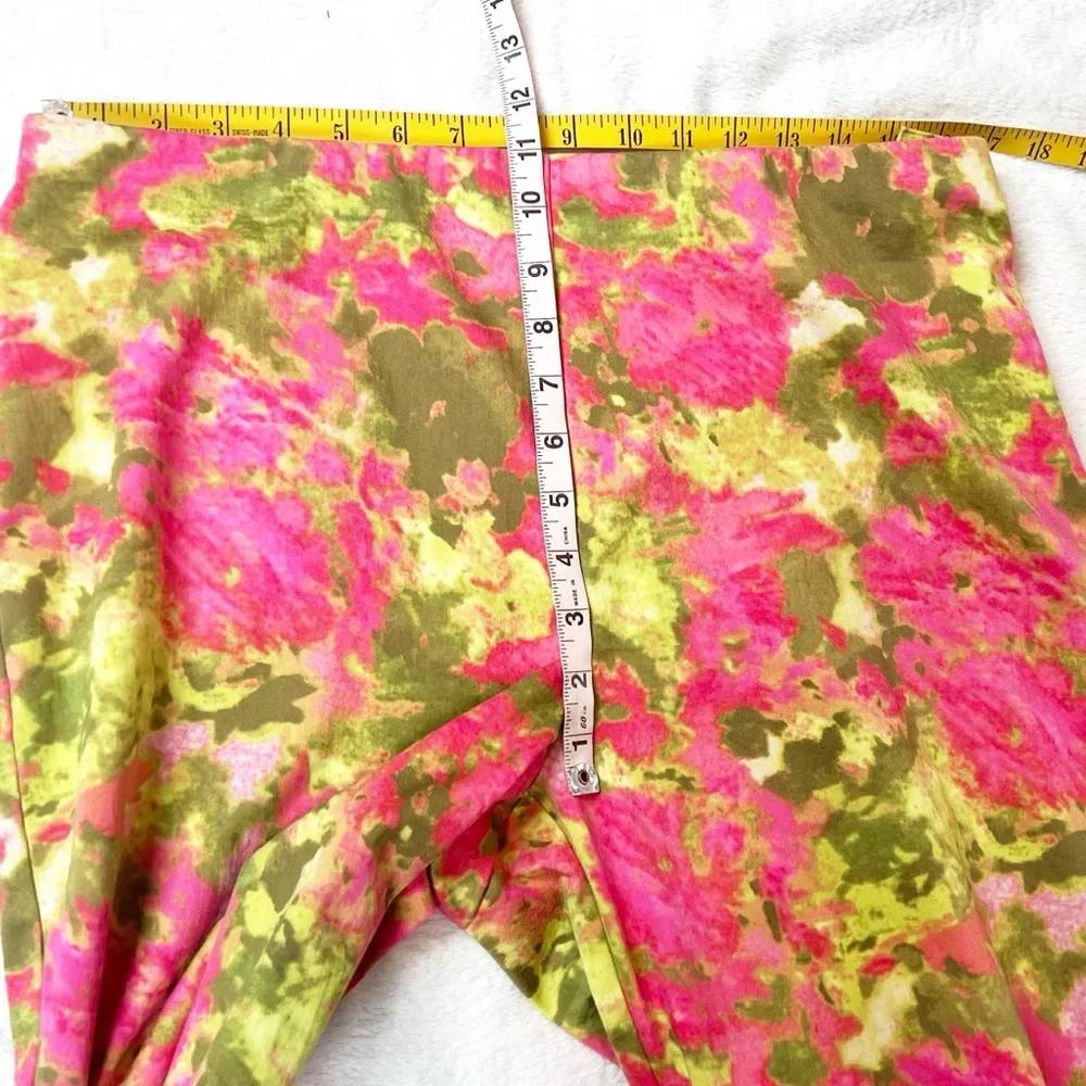 Sigrid Olsen Floral Bright High Rise Straight Leg Crop Ankle Pants Multi Sz 14 - Image 7