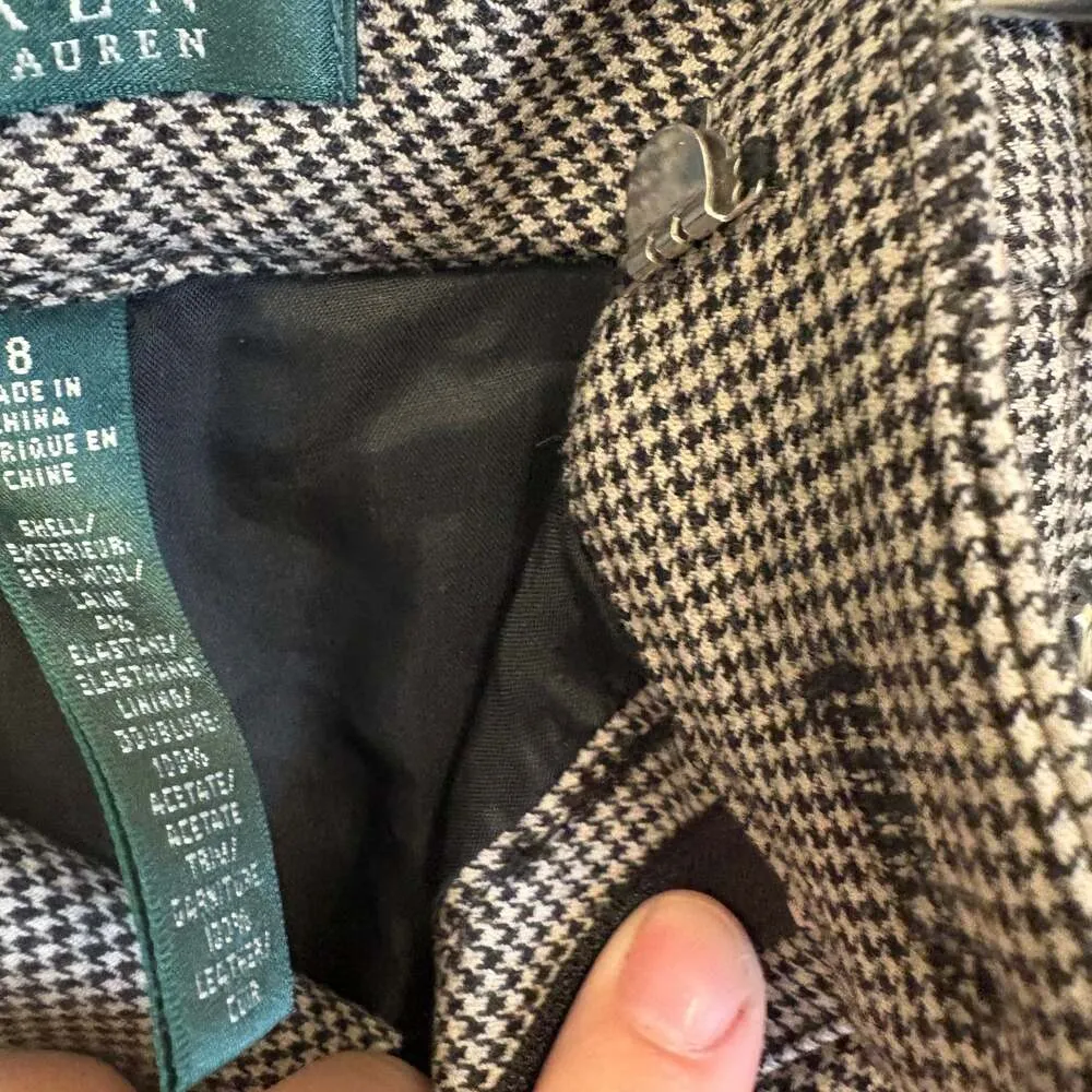 Lauren Ralph Lauren Wool Houndstooth Pants Size 8 - Academia / Quiet Luxury - Image 3