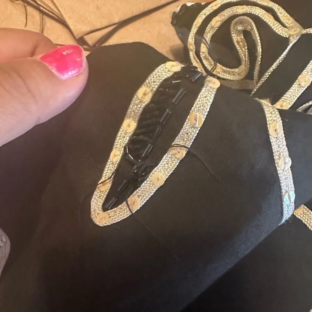 Basil & Maude Black Sequin Skirt Size 4 - Image 3