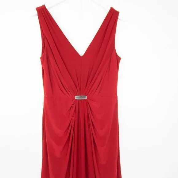 NWOT‎ Lauren Ralph Lauren matte jersey jewel feature dress, Ruby red, Size 10 - Image 3