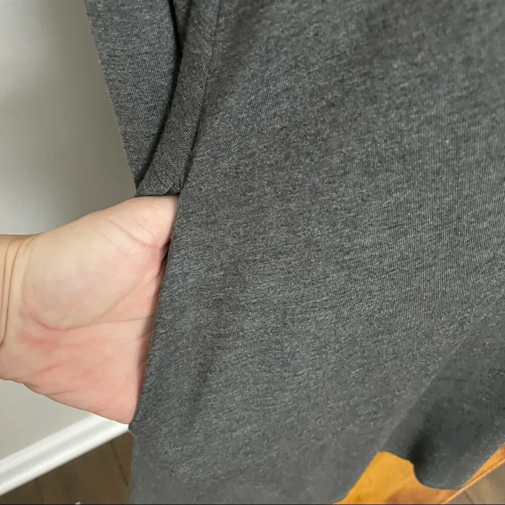 Elan Dress Tunic Top Pockets Long Sleeve High Neck Crewneck Swing Stretch Grey - Image 4