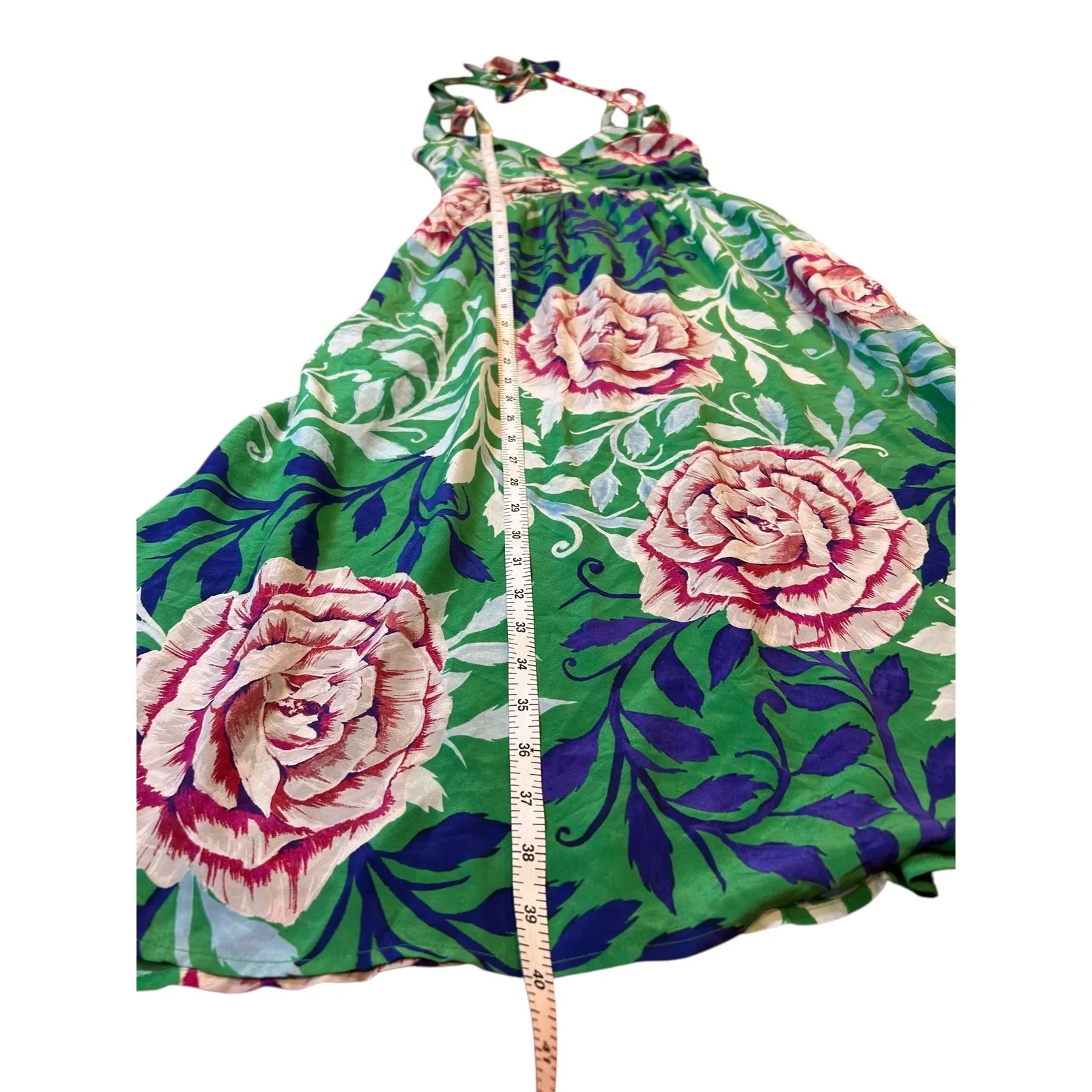 ANTHROPOLOGIE MOULINETTE SOEURS Women's Silk Halter Dress Size 0 Rosamund Floral - Image 6