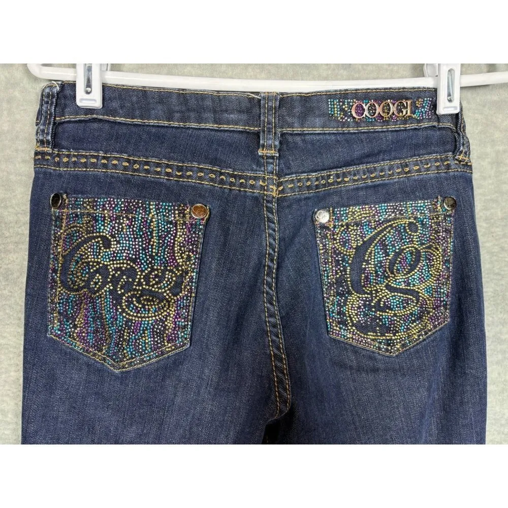Coogi Women's Denim Jeans 9/10 Colorful Beaded Pockets Embellished - Image 2