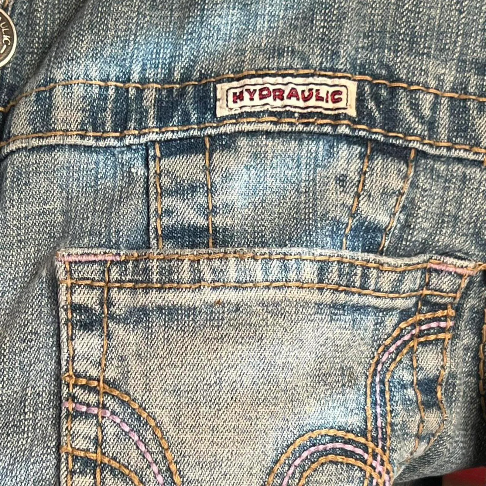 Vintage Y2K Hydraulic Light blue denim jacket Size Medium - Image 2