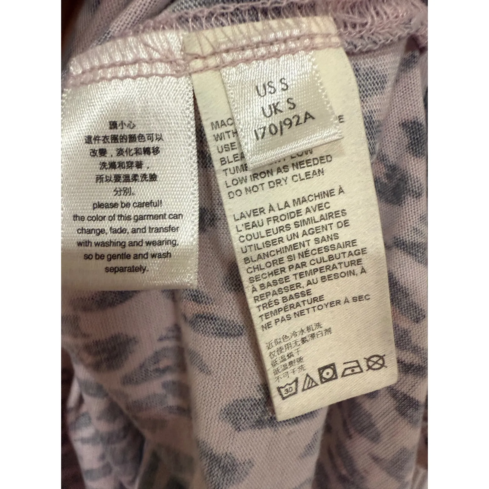 Free People Tourist Leopard Rose Quartz Tee Size Small Cotton Blend TShirt - Image 6