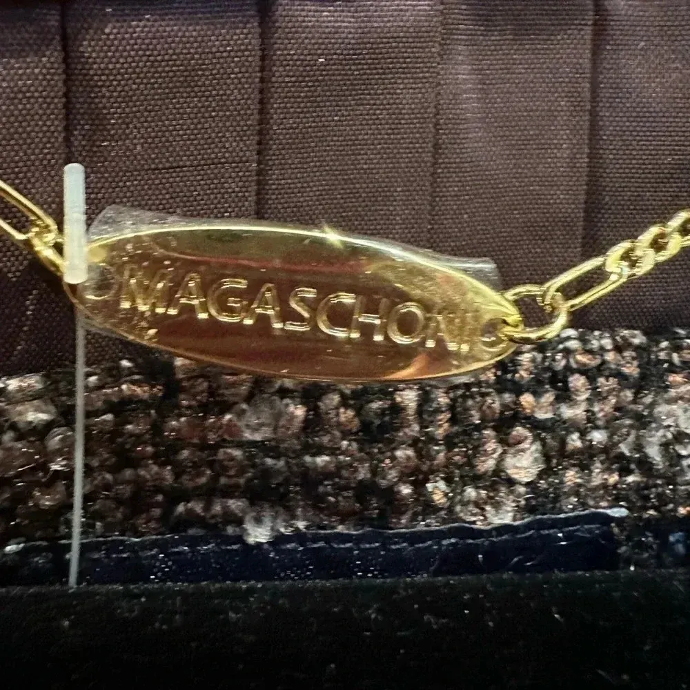 Magaschoni Collection Gold Metallic Tweed Ruffled Wool Blend Jacket Size 2 - Image 13