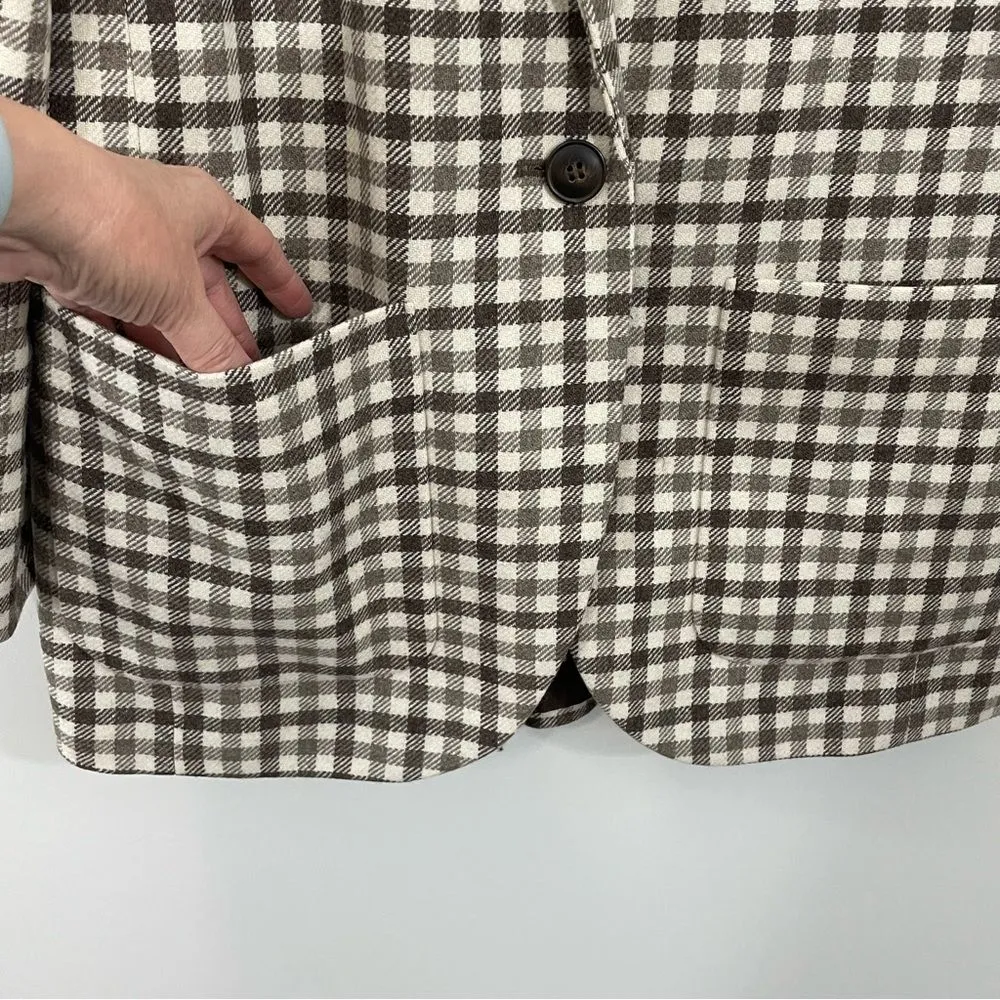 NWT Madewell Larsen Blazer‎ in Undyed Check Size MEDIUM - Image 10