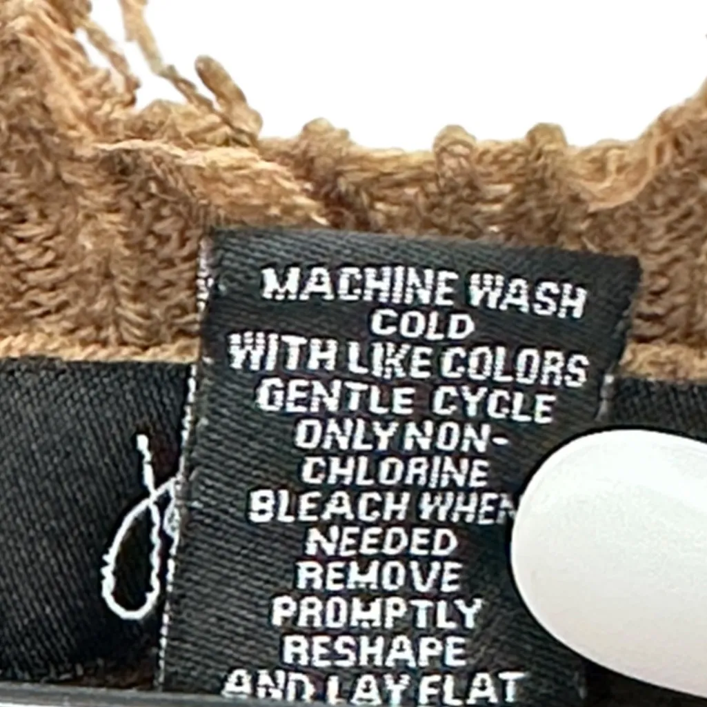 Just Polly Y2K Grunge Distressed Teddy Bear Sweater Brown Knit Womens Large - Image 12