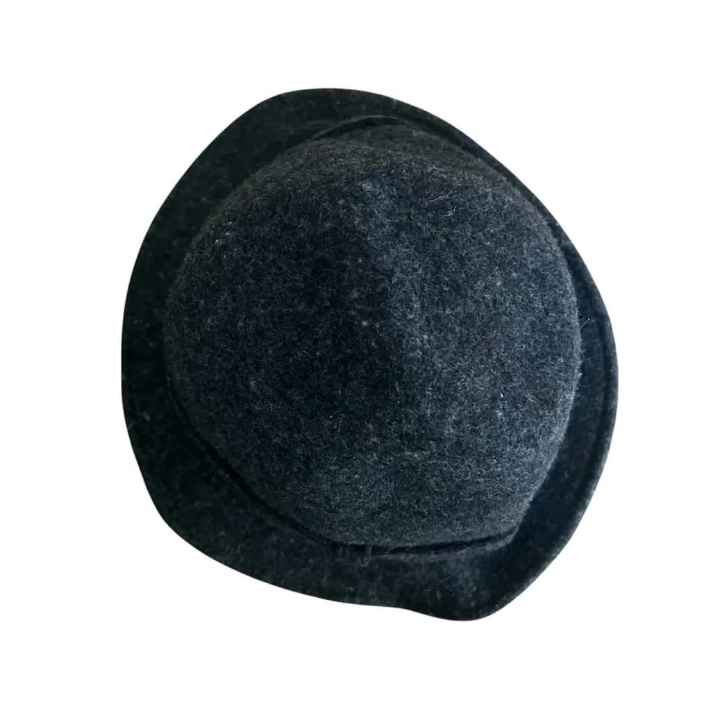 VTG United Colors of Benetton Wool Cloche Bucket Hat Made in Italy Sz 60 L Gray - Image 5