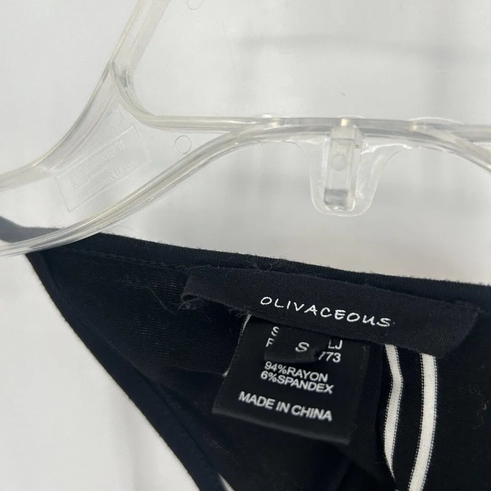 Olivaceous Black White Stripe Jumpsuit Sleeveless Joggers Surplice Neck Size S - Image 8