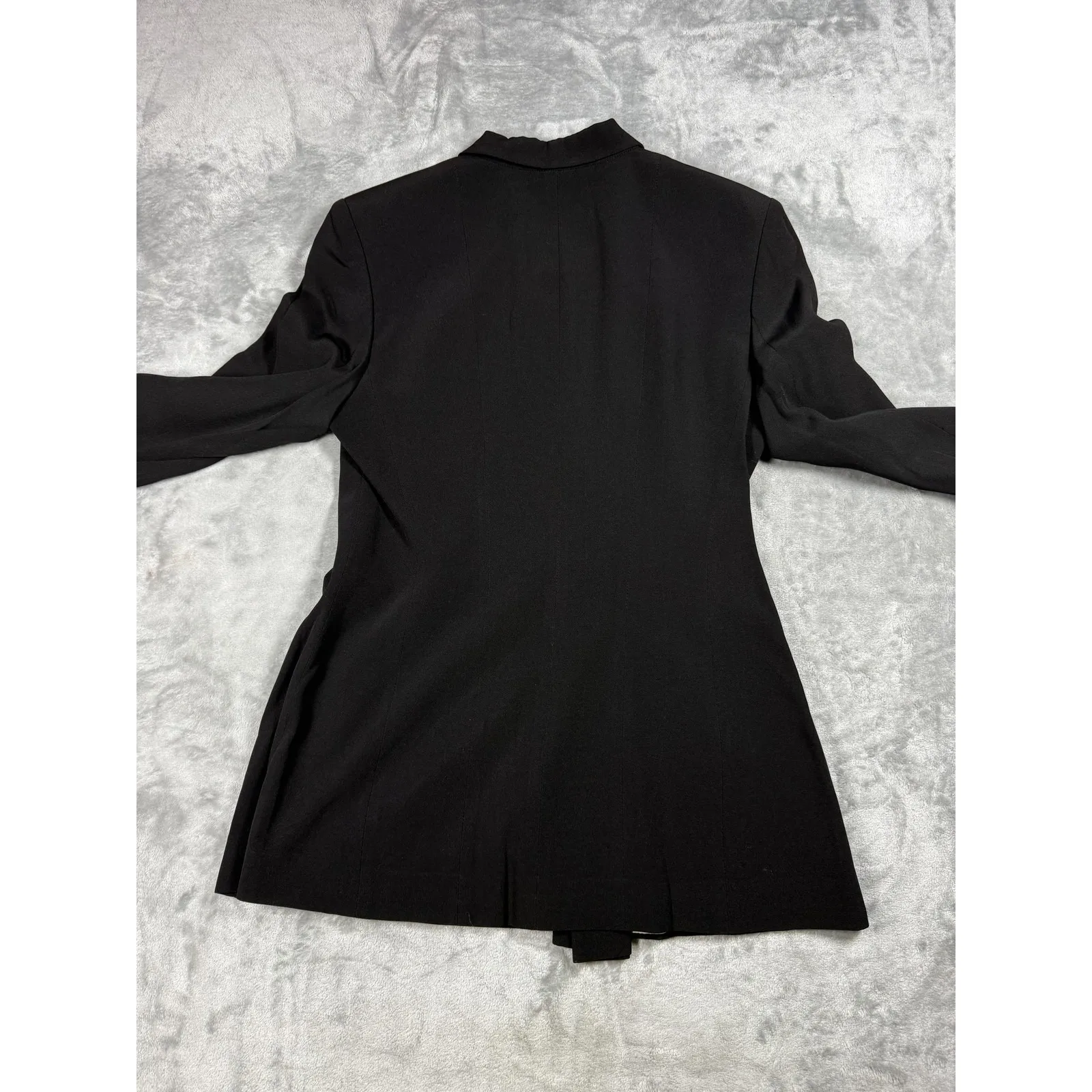 Crisca Blazer Womens 36 Black Double Breasted Ruffle Cuff Lined Made Germany - Image 9