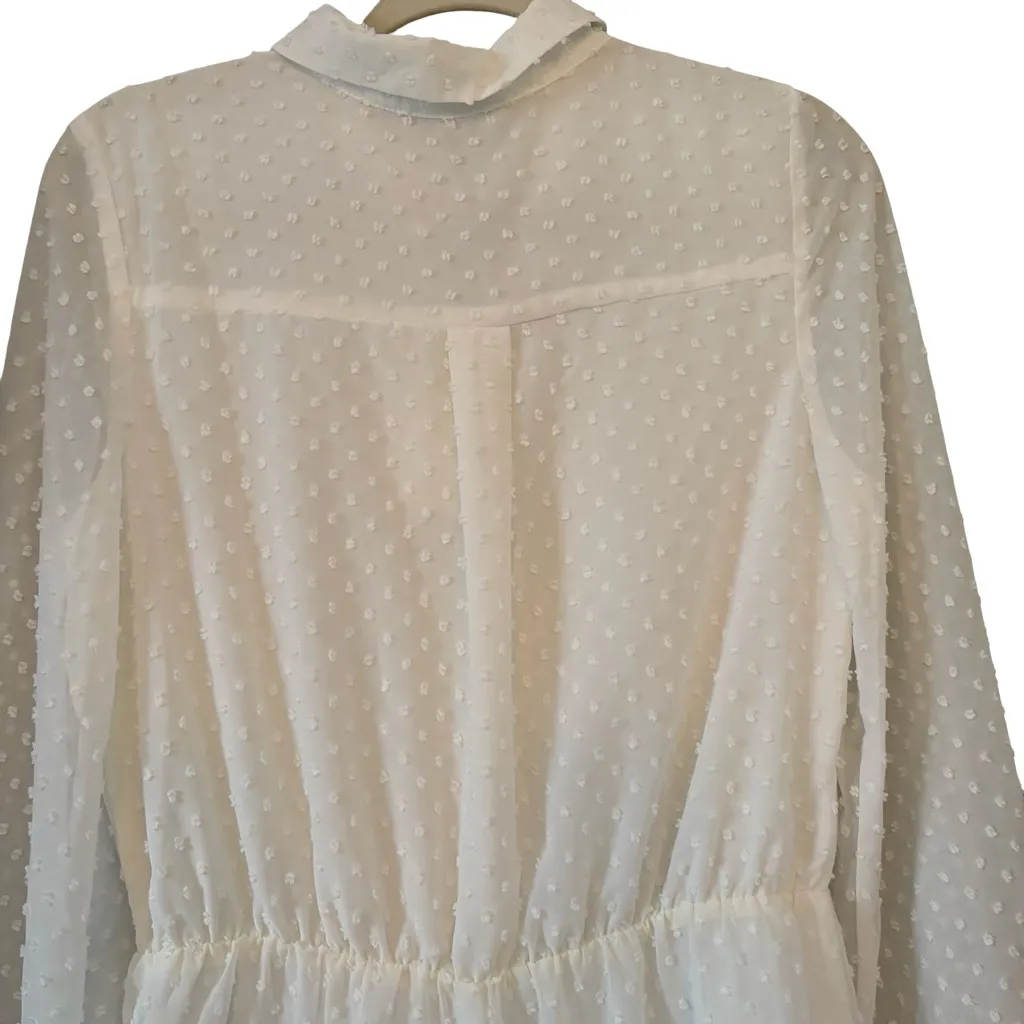 NWT, Endless Rose Swiss Dot Romper in White, Sz M - Image 8