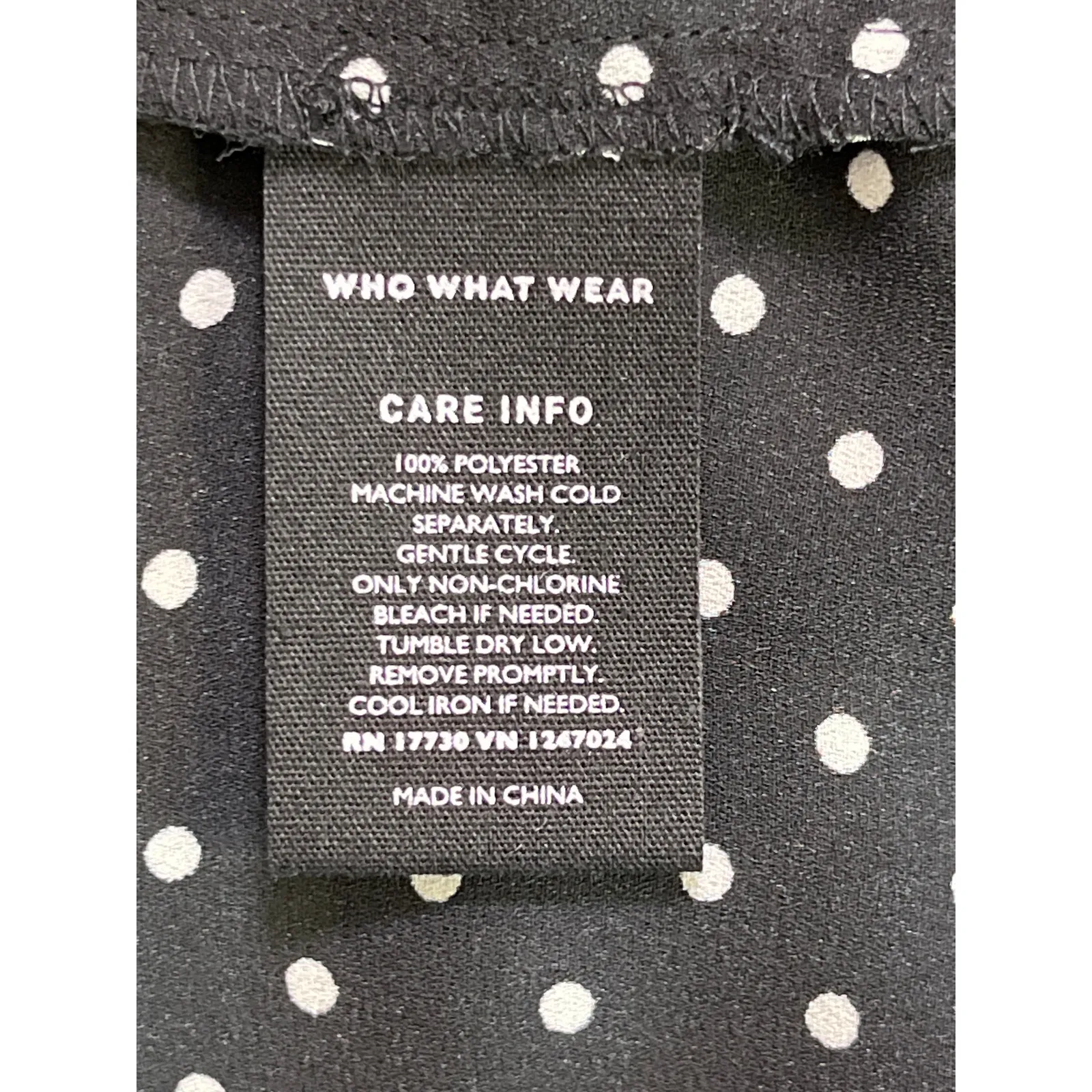 Who What Wear Black White Polka Dot Tie Neck Blouse XL Long Sleeve - Image 9