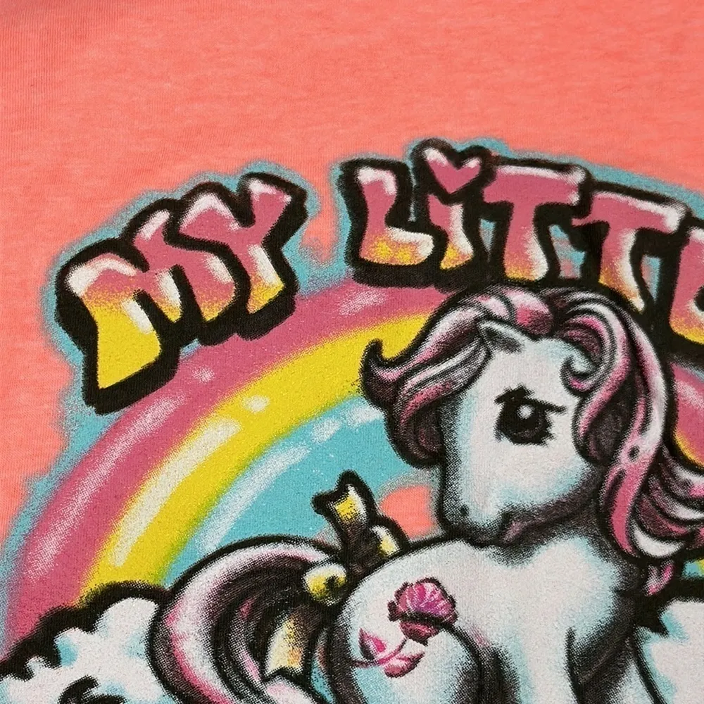 My Little Pony Neon Hot Coral tee retro airbrush pony size medium NEW - Image 9