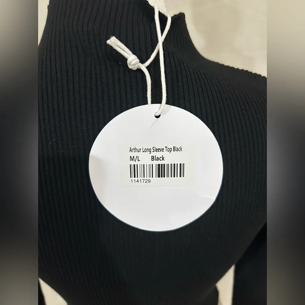 Princess Polly Arthur Black Long Sleeve Tie-Back Top NWT - Image 5