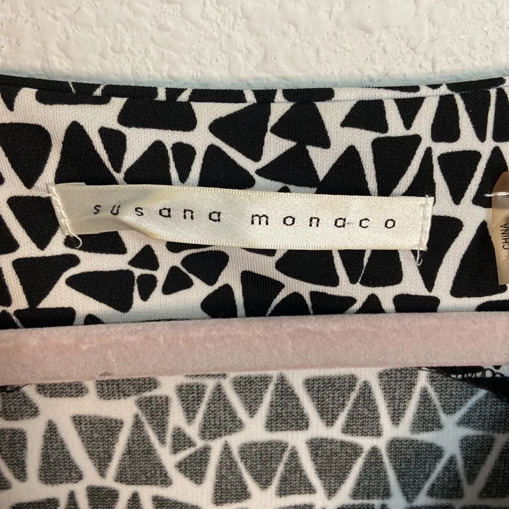 SUSANA Monaco white and black geometric size M shift dress - Image 2