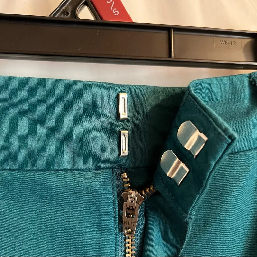Kut from the Kluth Pencil Skirt Size 4 Turquoise Blue Color Front Pockets Zip Up - Image 6