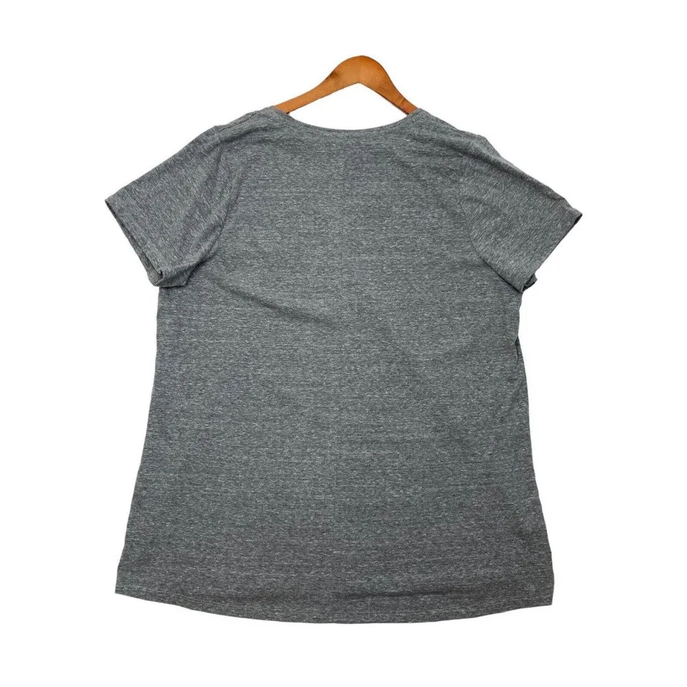 New Lane Bryant Shorts Sleeve Graphic Tee Shirt Womens Plus 18/20 Gray Athletic - Image 2