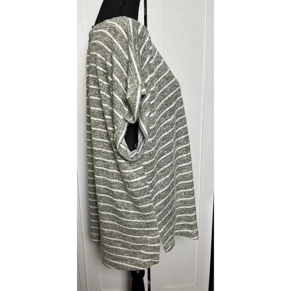 Bobeau Caty T-Shirt Women's Lightweight Flowy‎ Green Striped Top 2X - Image 11