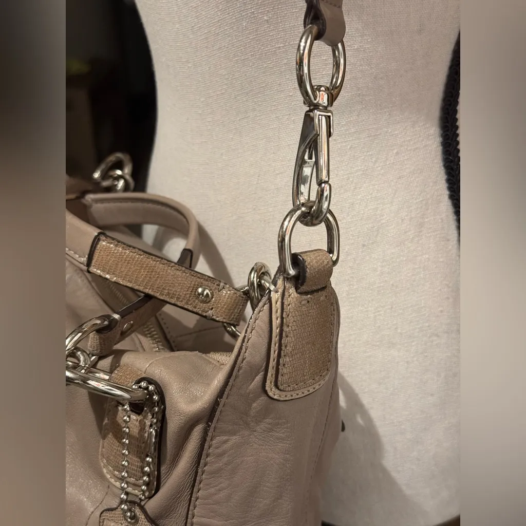 COACH Kristin Sand Brown Luxury Leather Large Satchel Two Way Bag Purse 19295 - Image 11