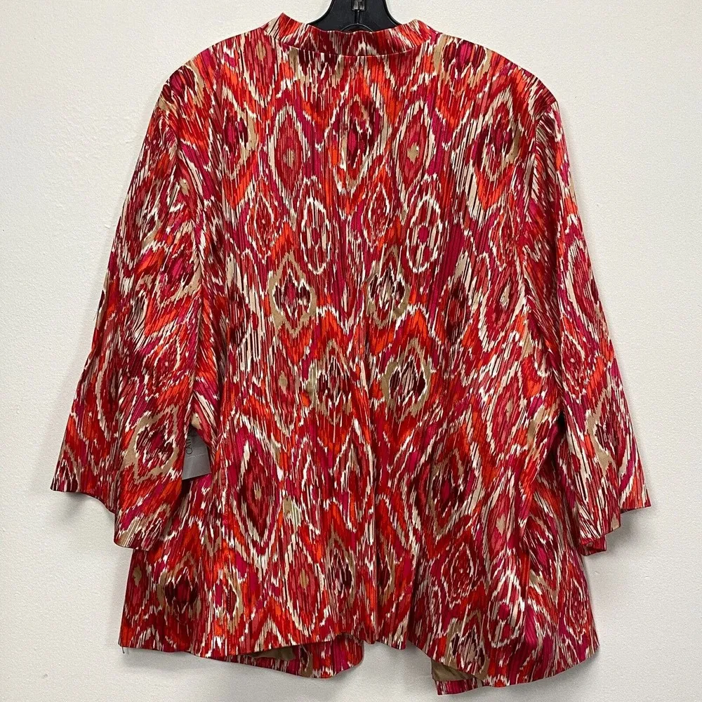 Maggie Barnes for Catherines Open Blazers Women Plus Sz 3x Abstract Print Orange - Image 10
