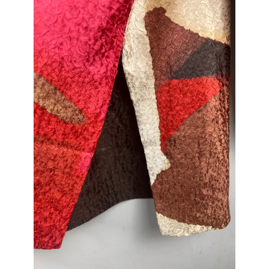 Chico’s Size 3 XL Abstract Print Textured Open Front Jacket Kimono Blazer Multic - Image 4