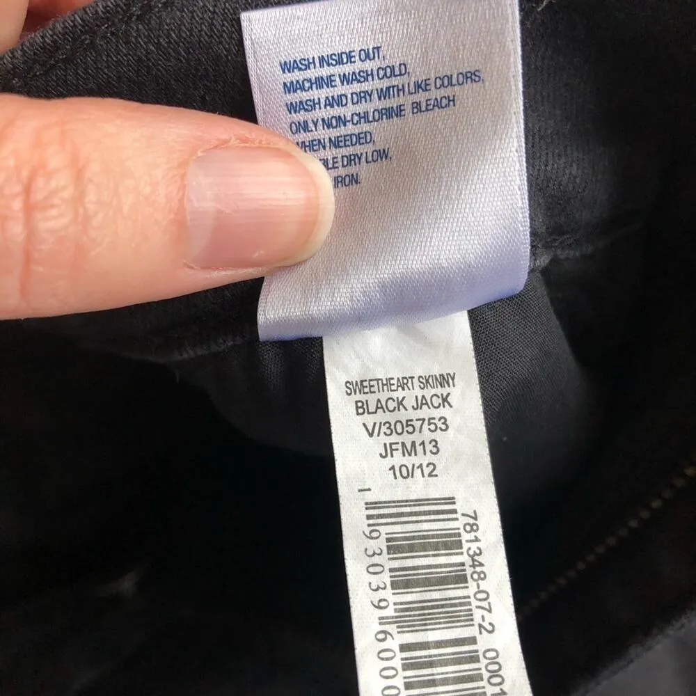 Old Navy Black Sweetheart Jeans Womens 0 Short Skinny High Rise Denim Zip Fly - Image 5