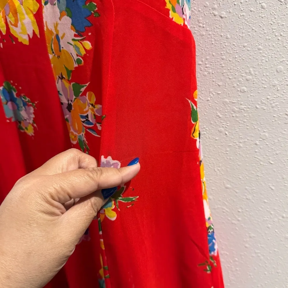 Lauren Ralph Lauren Size 2 Hibiscus Georgette Fit Flare Midi Dress Wedding Party - Image 7