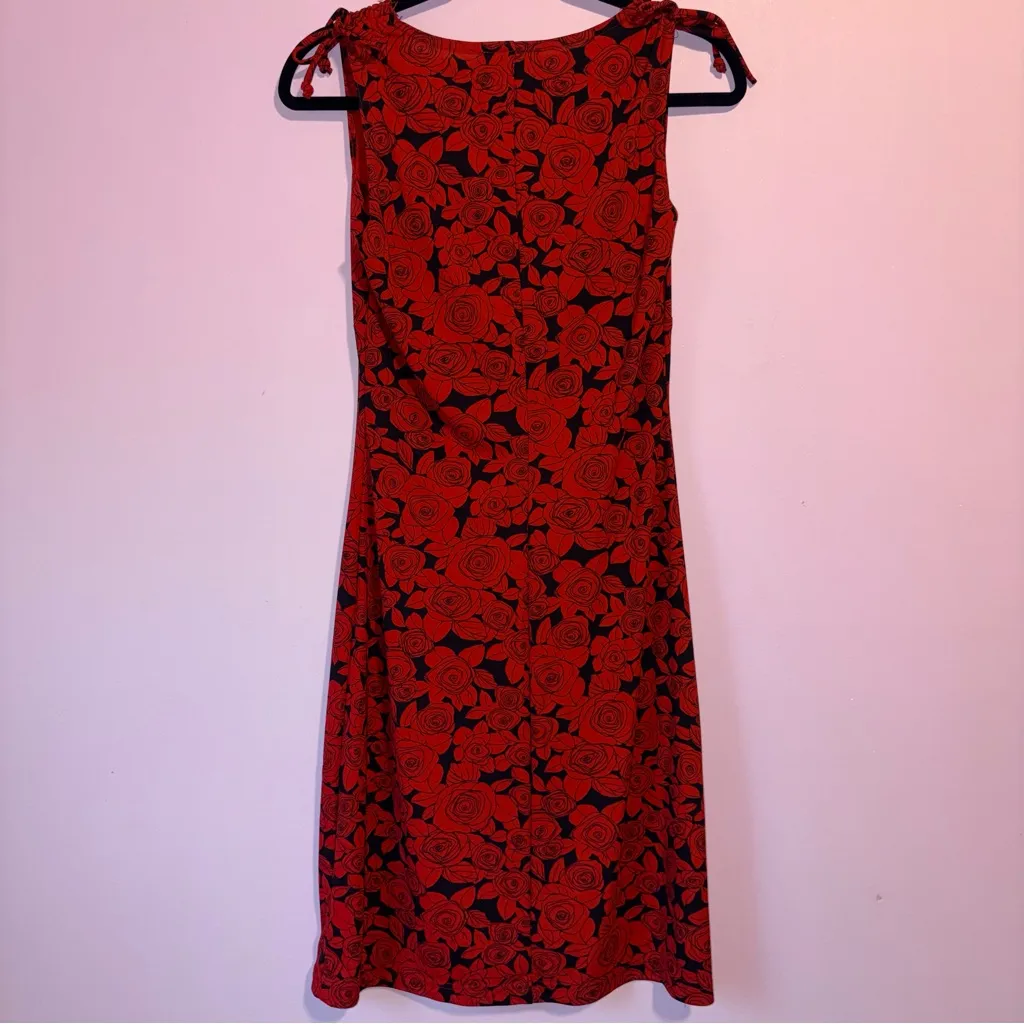 Vintage Y2K IN San Francisco Babydoll Midi Dress Women S Romantic Dark Floral - Image 7