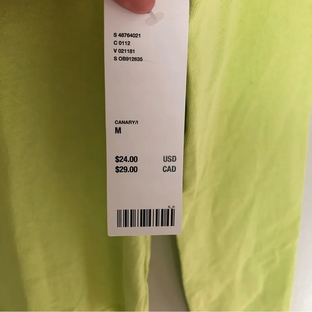 Urban Outfitters Long Sleeve T-Shirt Canary Yellow Neon New Medium - Image 2
