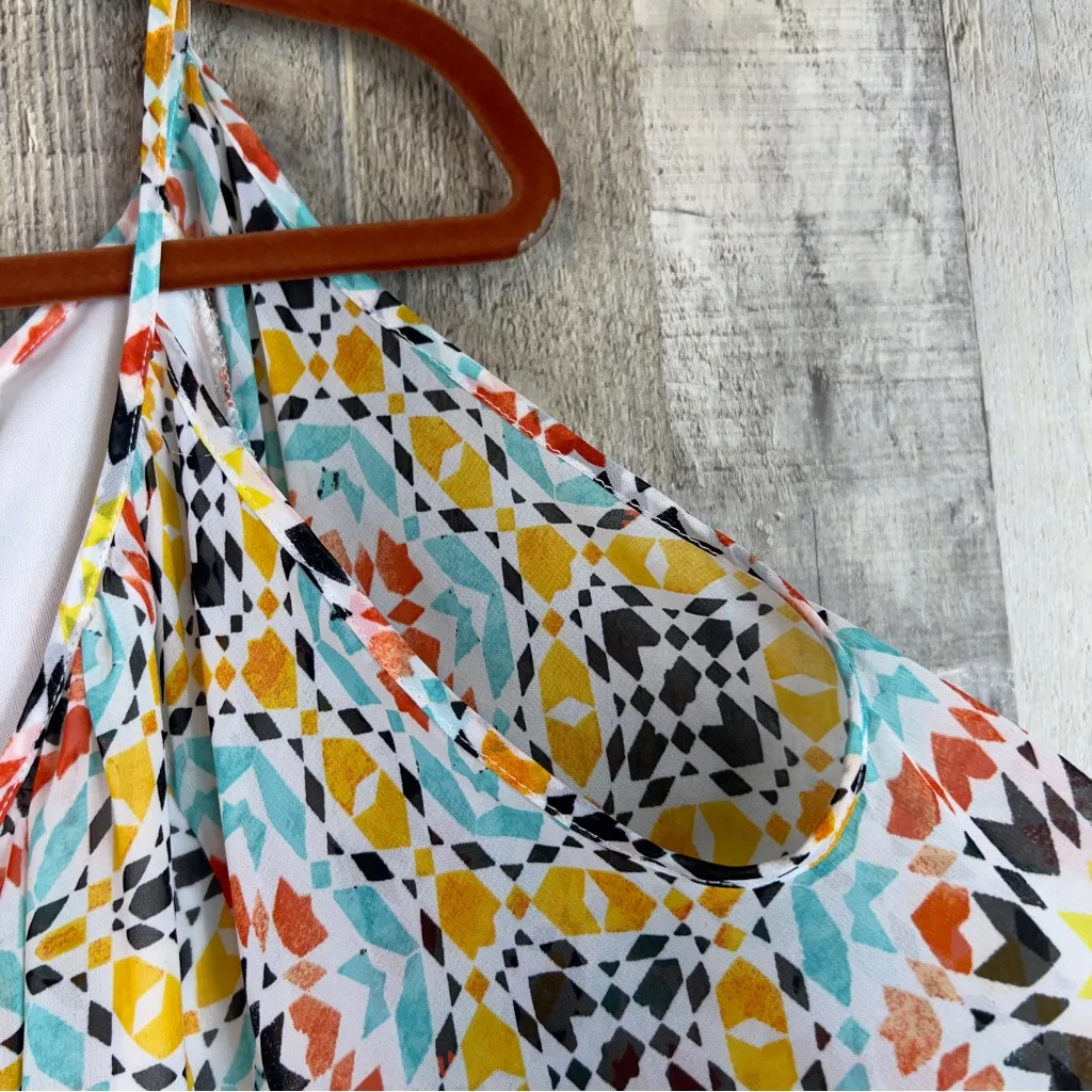 Tacera Size 3X Medallion Print Spaghetti Strap Cold Shoulder Long Sleeve Dress - Image 8