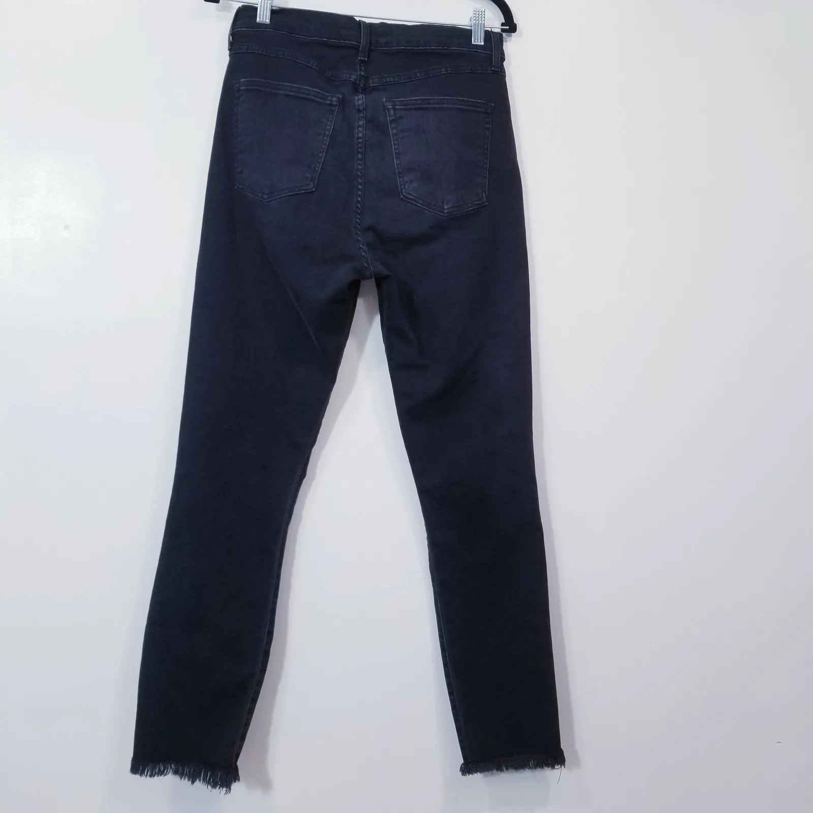 3x1 NYC Skinny Jeans Black High Rise Frayed Hem Denim - Image 4