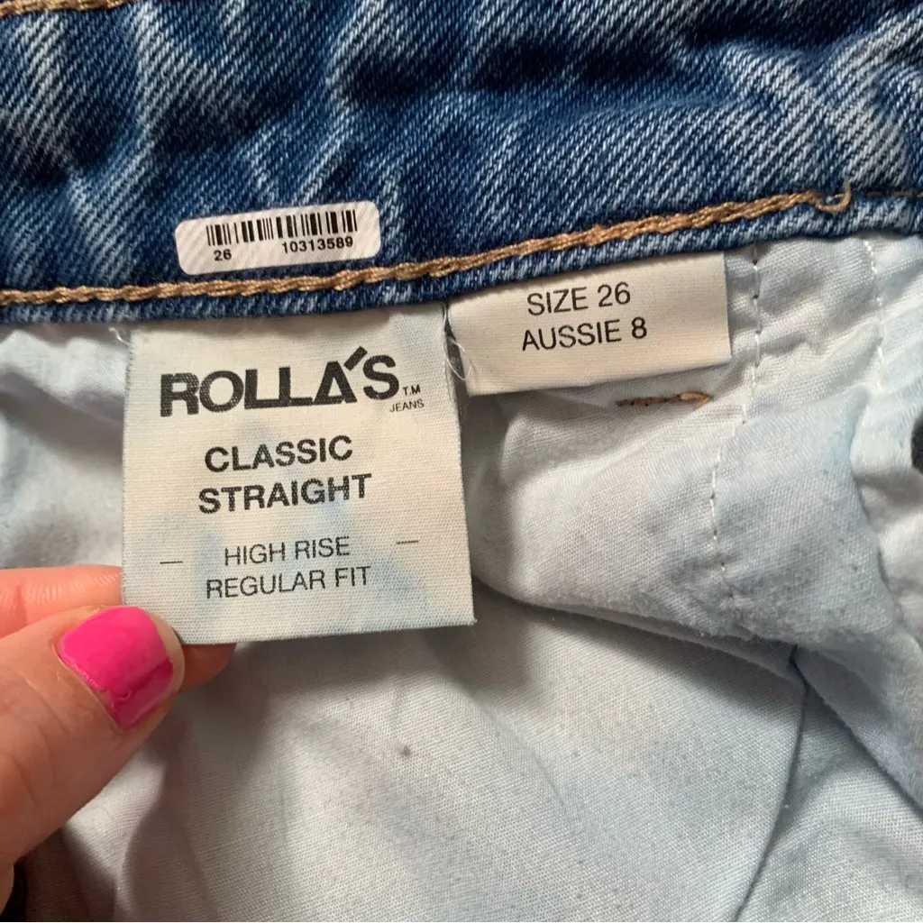 Rollas Classic Straight Jeans Blue Size 26 - Image 6