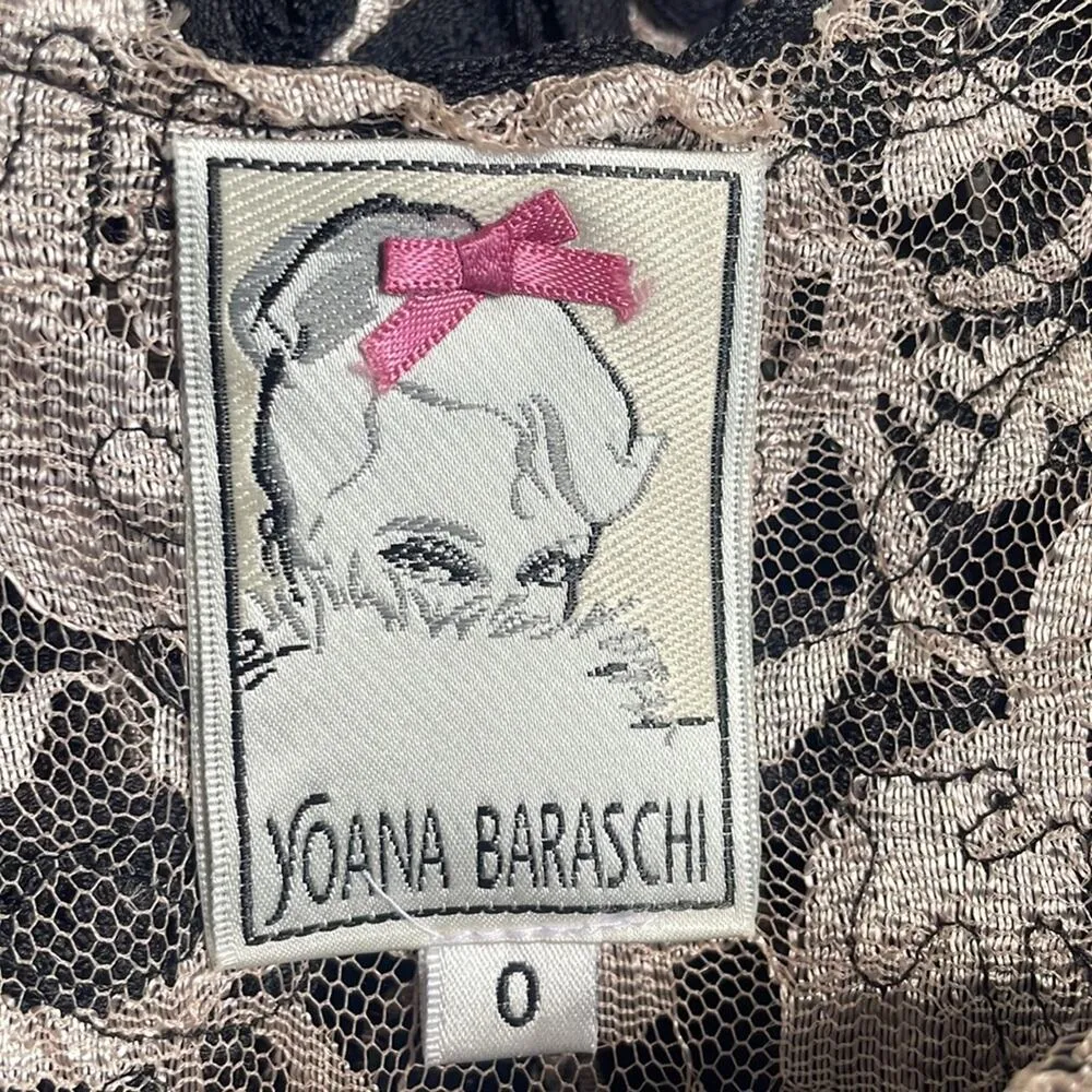 Yoana Baraschi Anthropologie Black Ribbon Lace Dress Indie Witchy Dark Cottage - Image 3