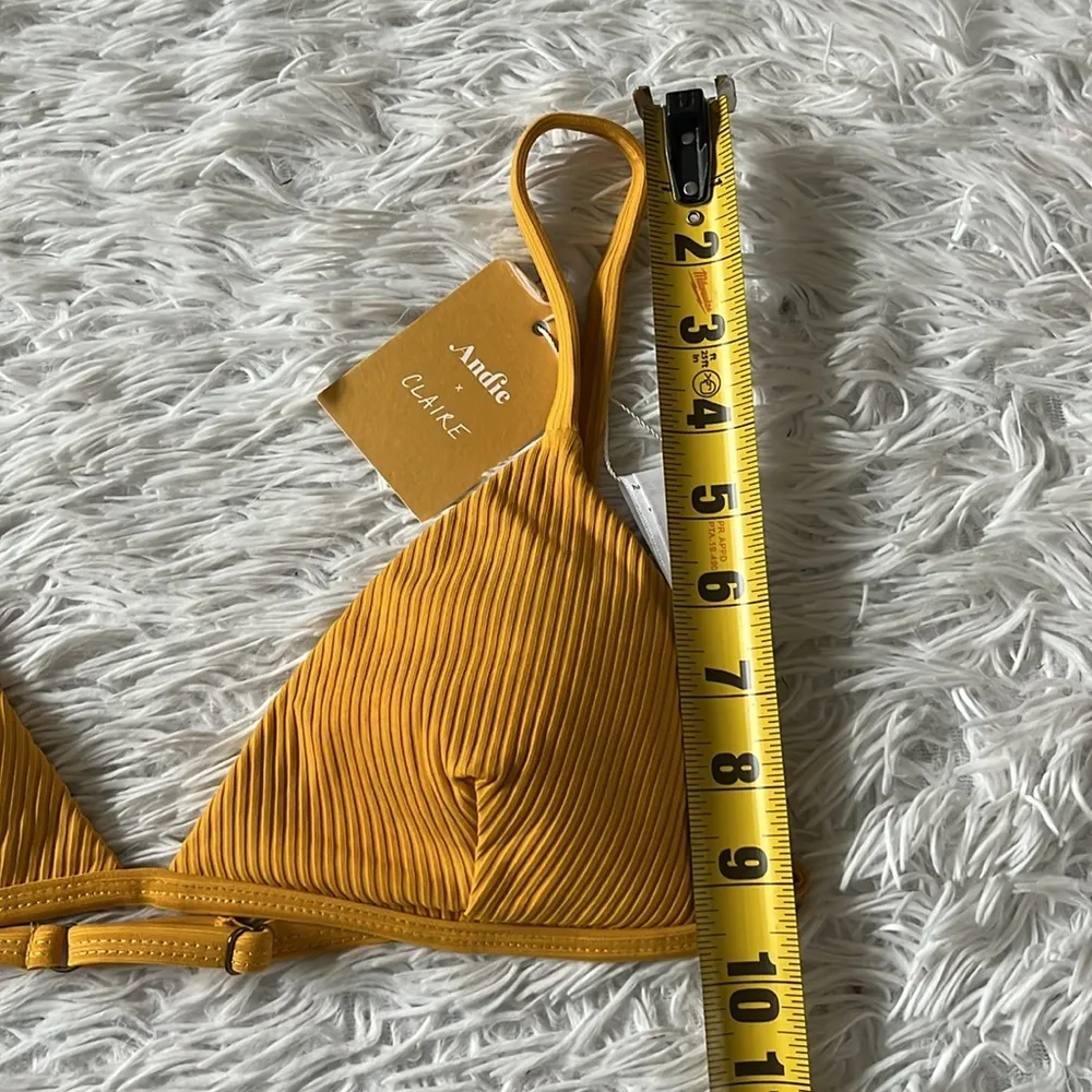 Andie womens The Gold Coast Ribbed bikini Top in Dune size Large - Image 9