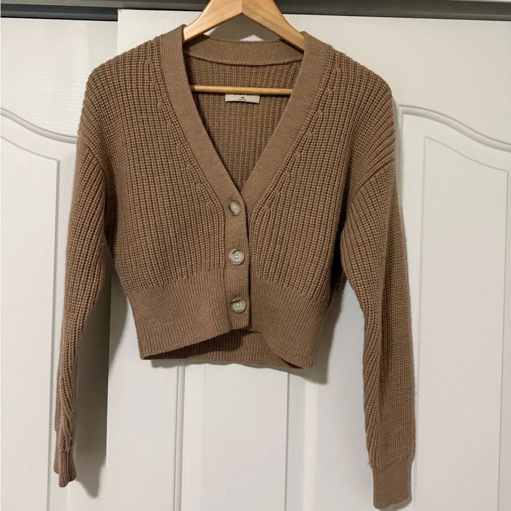 Babaton Taupe Cardigan Sweater - Image 5