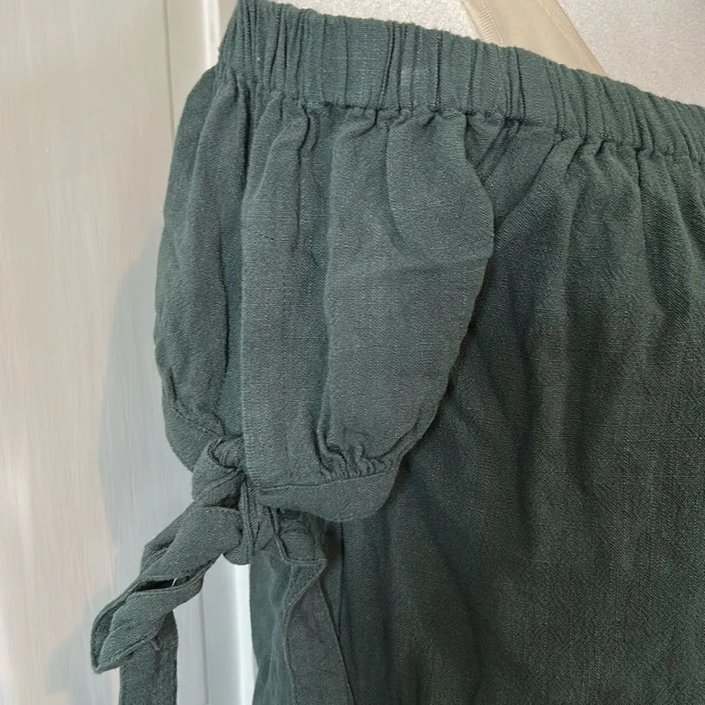 Lulu's Al Fresco Evenings Forest Green Off-the-Shoulder Dress Size M - Image 5