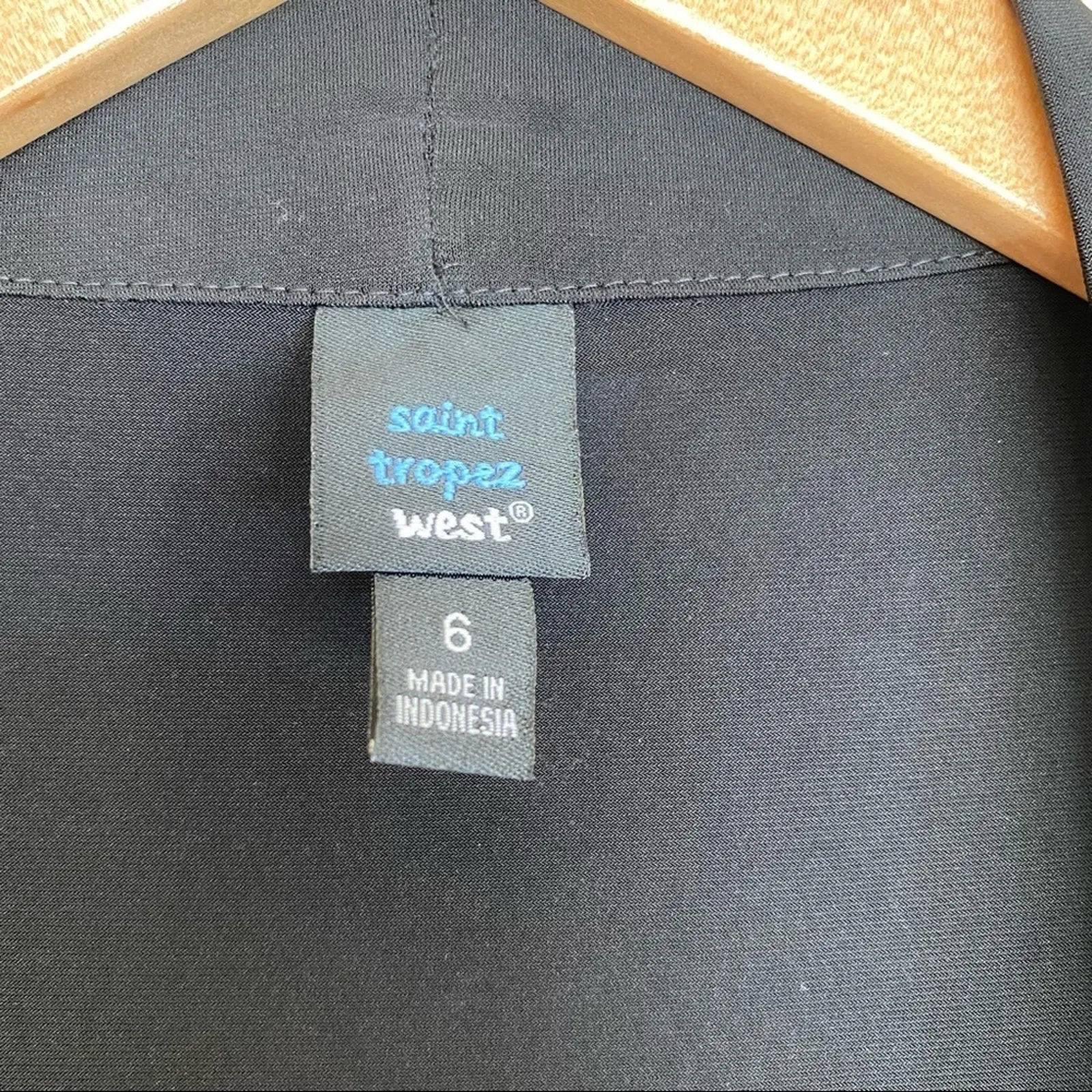 St. Tropez dress 6 black short sleeve polka dot mesh overlay tiered sheath Y2K - Image 8