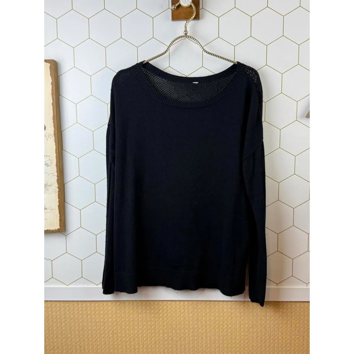 Lululemon Black Well Being Mesh Back Pullover Sweater - Size - 12 - Image 8