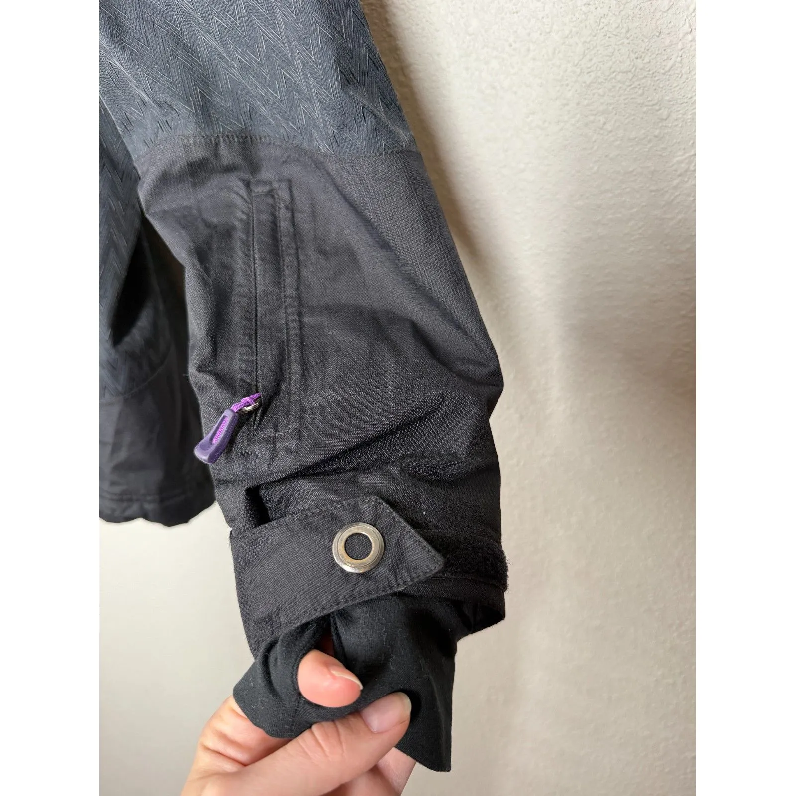 Mountain Hardwear Black Purple Jacket Womens Sz L Fleece Lined Snow Skii Winter Size L - Image 3