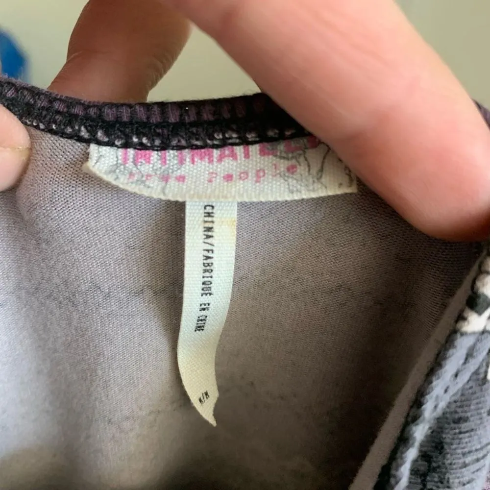 Free People Intimately boho striped scoop neck M bodycon dress Purple Size M - Image 4