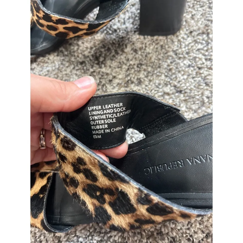 Banana republic women's‎ heel sandal, leopard 6.5 - Image 7